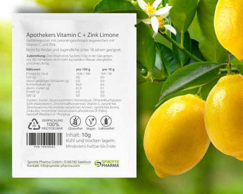 Vitamin C + Zink Limone 10g