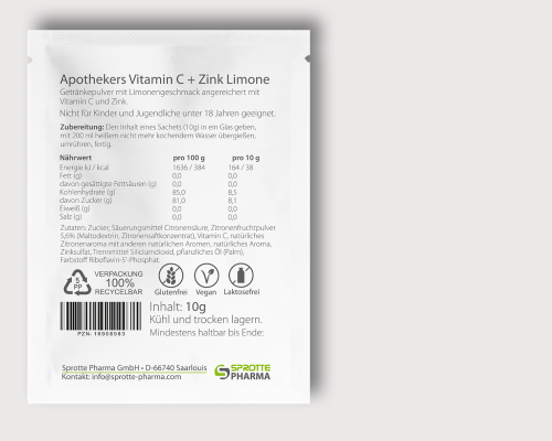 Vitamin C + Zink Limone 10g