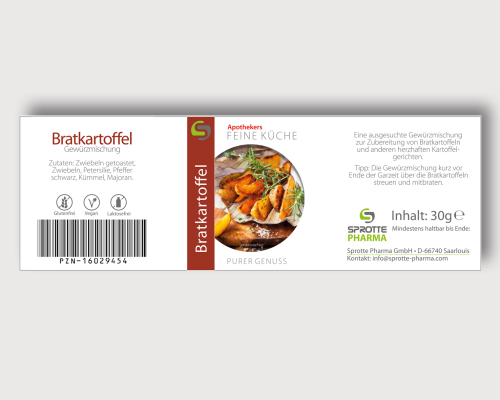 Bratkartoffel Gewürzmischung Glas 30g