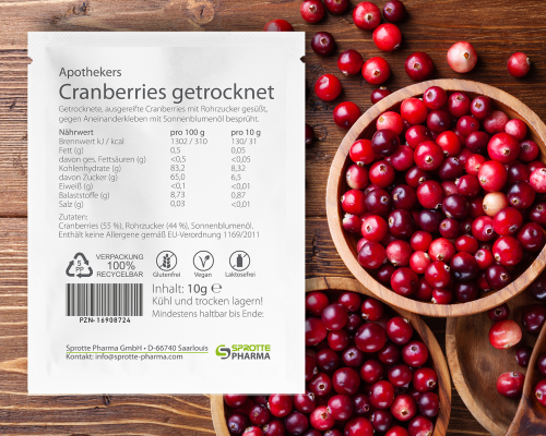 Cranberries getrocknet 10g