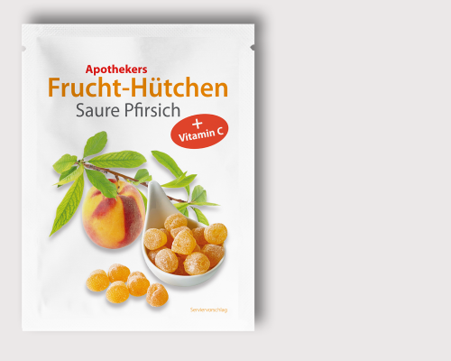 Frucht-Hütchen Saure Pfirsich 18g