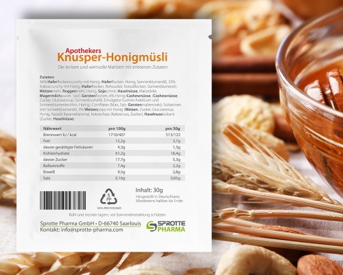 Knusper Honigmüsli 350g Standbodenbeutel