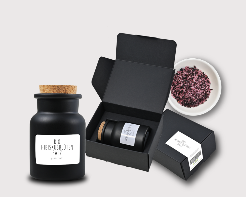 Geschenkbox Bio-Hibiskusblütensalz 100g